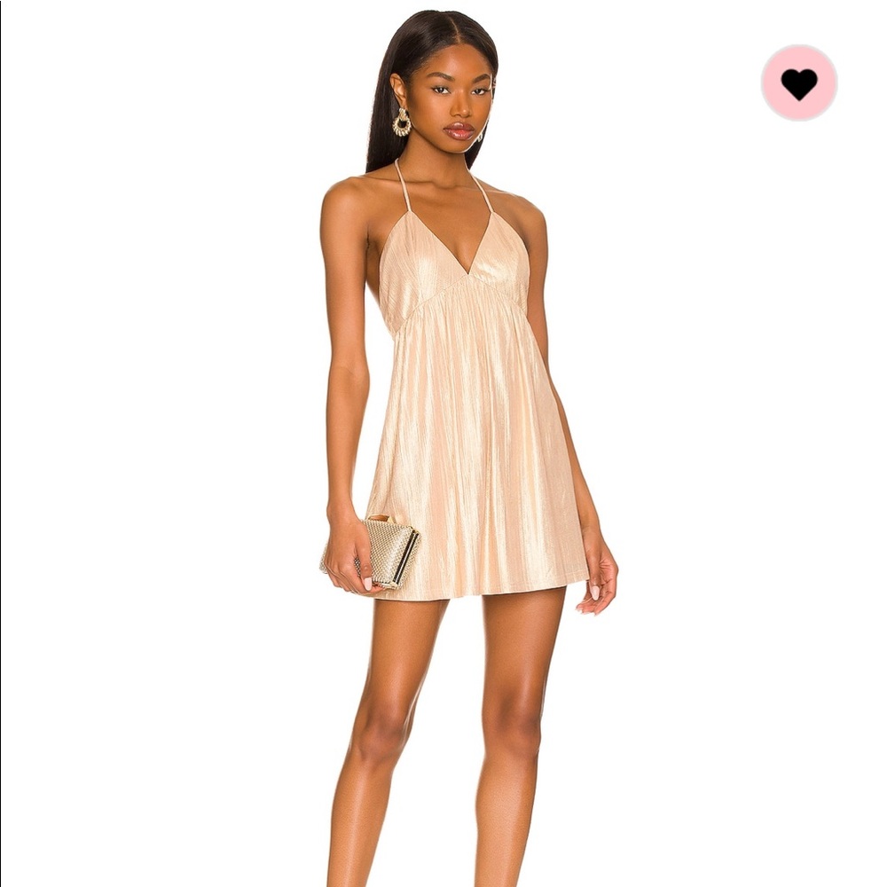 Revolve Superdown gold halter shift dress NWOT